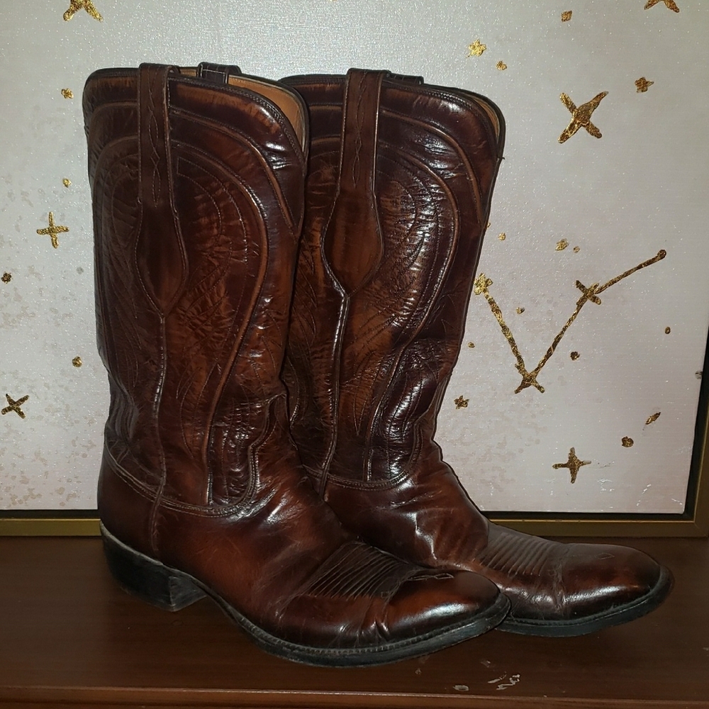 Lucchese Brown Cowboy Western Boots Classic Design